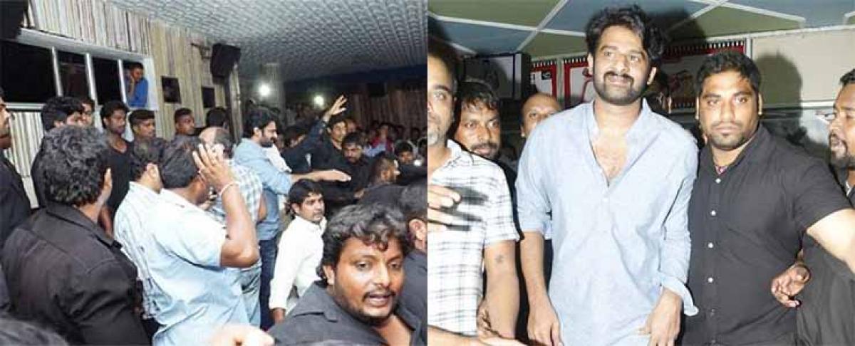 Prabhas celebrates Baahubali success with fans at Sudarshan theatre